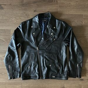 Obey Black Leather Jacket
